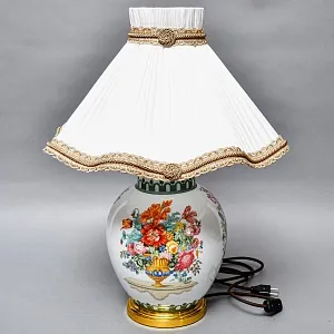 Настольная Электрическая Лампа - Светильник «Цветущий Сад» Фарфор Kaiser, Германия 80 -е годы ХХ века. 