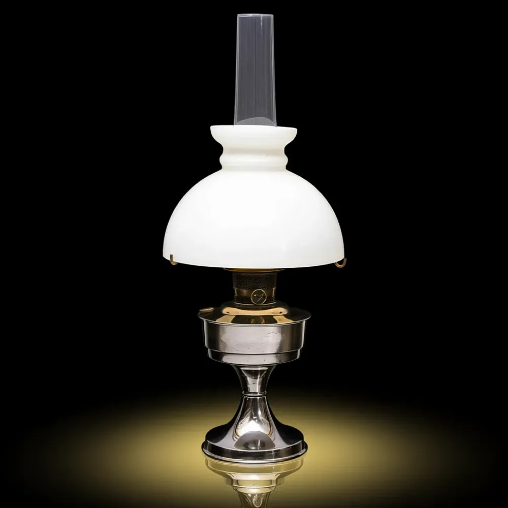 Редкость!!! Винтажная Керосиновая Лампа с Матовым Стеклянным Плафоном «Aladdin» Англия 50гг.