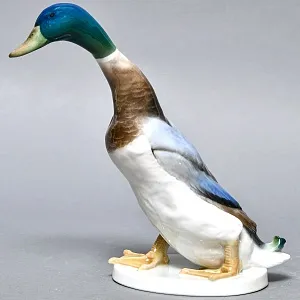 Птица - Фарфоровая Статуэтка «Утка - СЕЛЕЗЕНЬ», ROSENTHAL Германия -1956 год.
