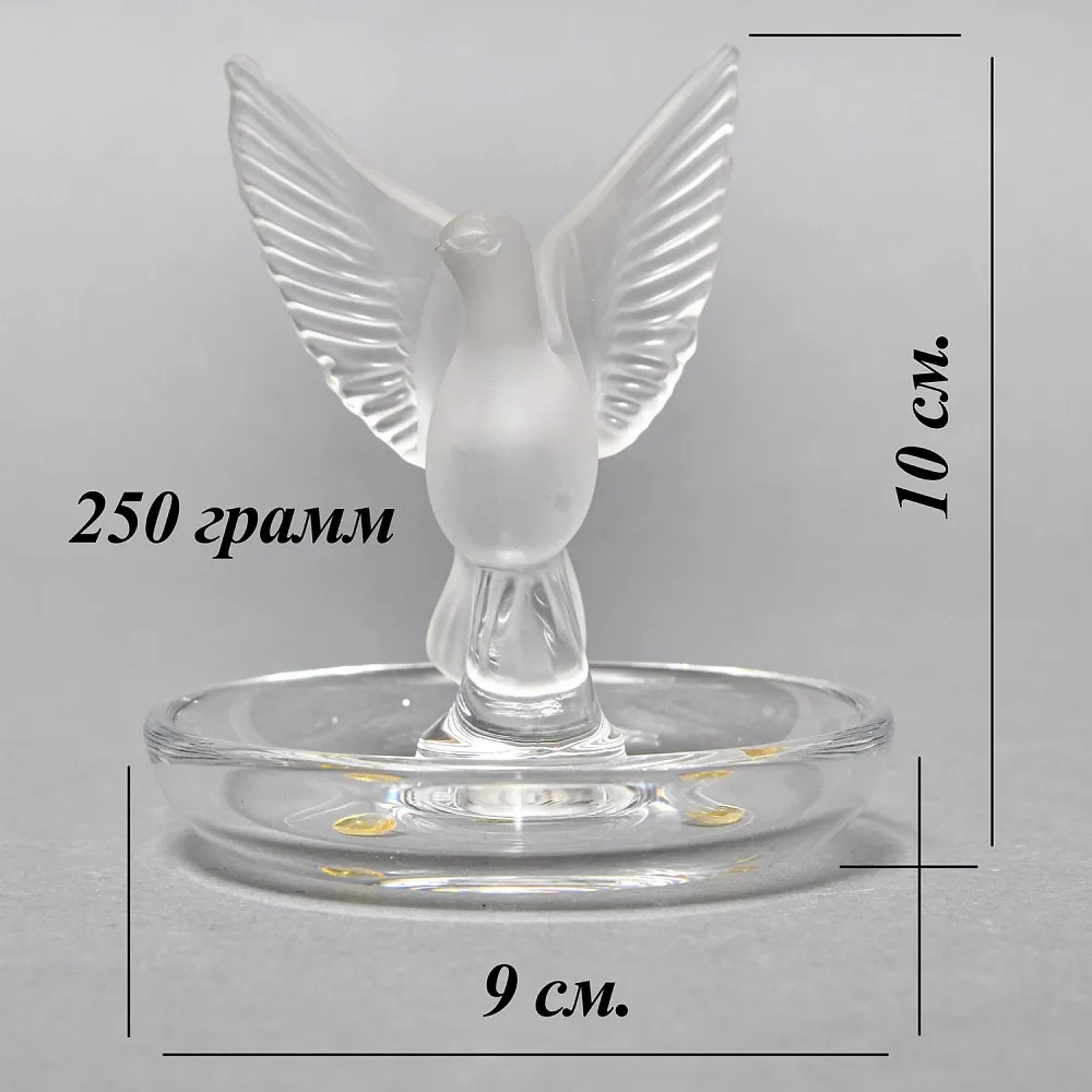 Хрустальная Подставка «Голубь» для колец и украшений в стиле Арт Нуво, Lalique Франция. 