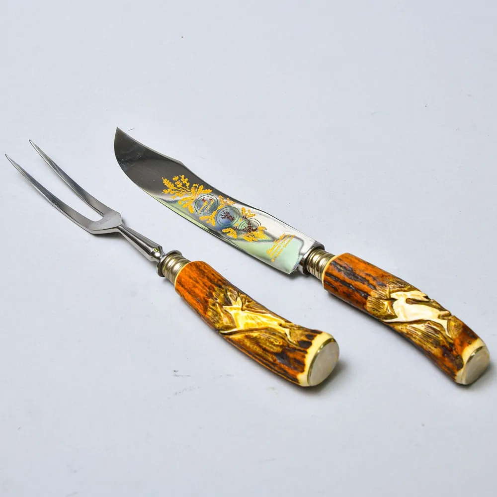 Набор для Барбекю «Охота» - Нож и Вилка, Германия, Klaus Tragbar Solingen, 60 -е гг.