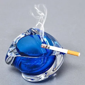 Винтажная Пепельница - Мелочевница «Голубой Сапфир» Хрусталь VAL SAINT LAMBERT Бельгия.