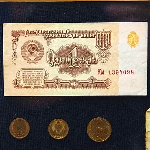 Настенное Коллекционное Панно - Картина «Советские монеты и Банкноты», СССР.