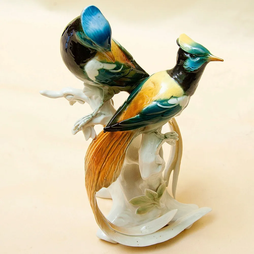 Пара Птиц - Фарфоровая Статуэтка «Райские птицы», Карл Энс / Karl Ens, Германия 50гг.