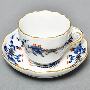 Коллекционная Кофейная пара «Синий Дракон», Фарфор, MEISSEN Германия, первая половина ХХ века.