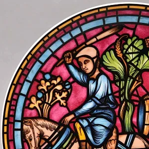 Коллекционная Тарелка «Витражи Шартрского Собора. Святой», Фарфор Heinrich Германия. 