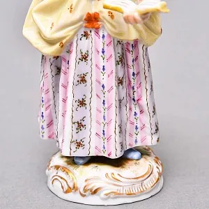  Антикварные Парные статуэтки «Музыкальный Дуэт», Фарфор, Dressel & Kister Passau Германия, 1907 - 1922 гг. 