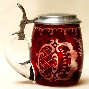 Пивная Кружка «Охота - Косуля», Цветной Хрусталь SCHONBORNER, Германия, 60 гг.