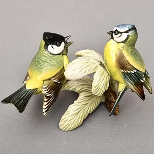 Фарфоровая Статуэтка «Пара Птиц - Синички», Hutschenreuther Германия - 1969 год.