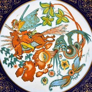 Коллекционное Блюдо - Тарелка «Мифы, сказания. Курьер Чингисхана» Фарфор Hutschenreuther Германия. 