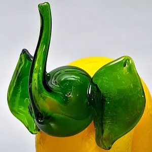 Авторская Коллекционная Стеклянная Статуэтка - Ваза «СЛОН», Цветное стекло, Россия. 