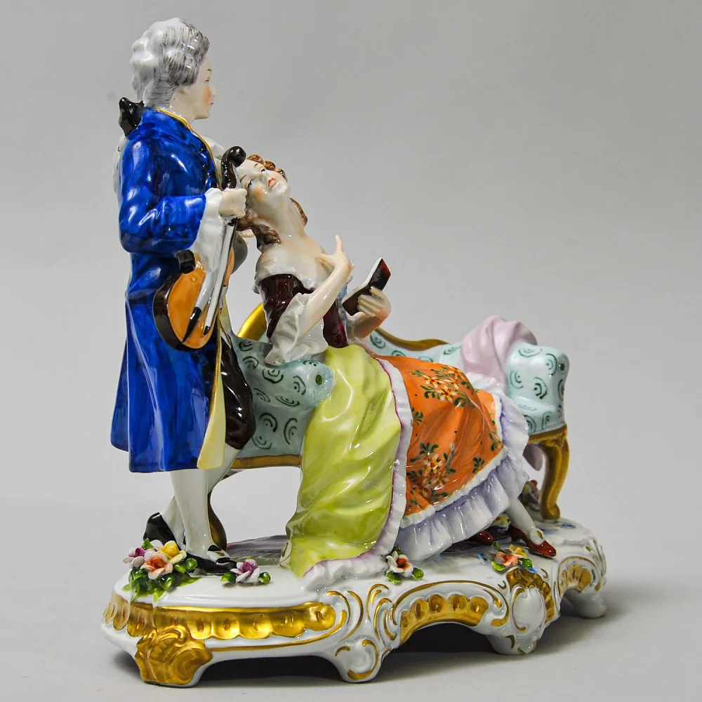 Коллекционная Фарфоровая Статуэтка «Музыкальный Дуэт», Unterweissbach 1958 - 1976 годы.