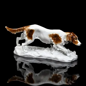 Редкость!!! Антикварная Фарфоровая статуэтка «Охотничья собака. Спаниель», Карл Энс / Karl Ens, Германия.