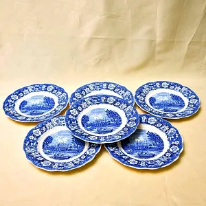 Столовый сервиз - Набор Фарфоровых Тарелок «Итонский колледж», Staffordshire Англия середина ХХ века.