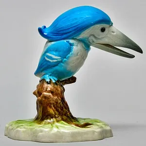 Редкая Фарфоровая статуэтка Птицы «Веселый Зимородок», Goebel Германия - 1982 год.