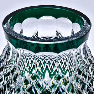 Класическая Хрустальная Ваза зелёного цвета, VAL SAINT LAMBERT, Бельгия.