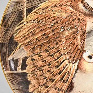 Коллекционная Тарелка «Сова Сипуха - Обнимающие птенцов» Фарфор, Franklin Porcelain США -1983 год.