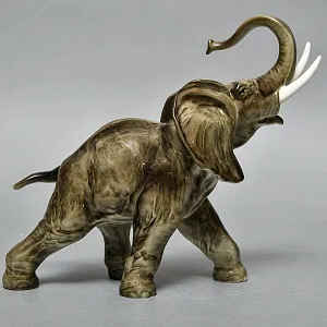 Коллекционная Фарфоровая статуэтка «Идущий СЛОН», Hutschenreuther Германия, 1955 -1968 годы. 