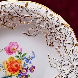 Антикварное Блюдо - Тарелка «Мейсенский букет», Фарфор MEISSEN Германия.