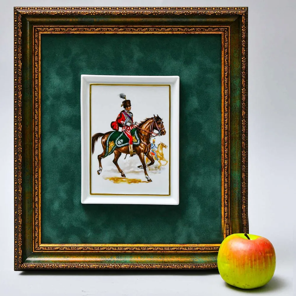 Картина - Панно - Фарфоровая Плакетка из коллекции «Кавалеристы ХIХ века», Германия.