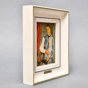 Картина - Портрет - Миниатюра «АРЛЕКИН», Металл, Эмаль Италия, вторая половина ХХ века.