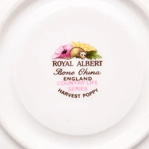 Коллекционная Фарфоровая Кофейная пара «Сбор урожая маков», ROYAL ALBERT Англия.