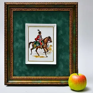 Картина - Панно - Фарфоровая Плакетка из коллекции «Кавалеристы ХIХ века», Германия.