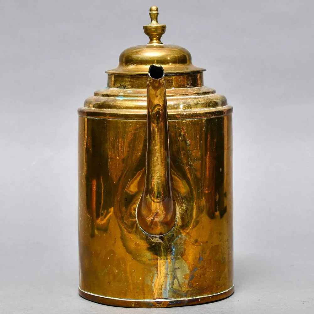 Антикварный Латунный Кофейник - Чайник - Кувшин на 3,5 литра, Франция начало ХХ века.