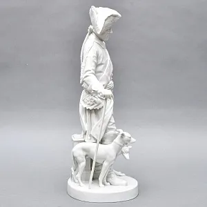 Антикварная Фарфоровая статуэтка «Старый Фриц. Король Пруссии Фридрих II с собаками»,  Volkstedt Германия.