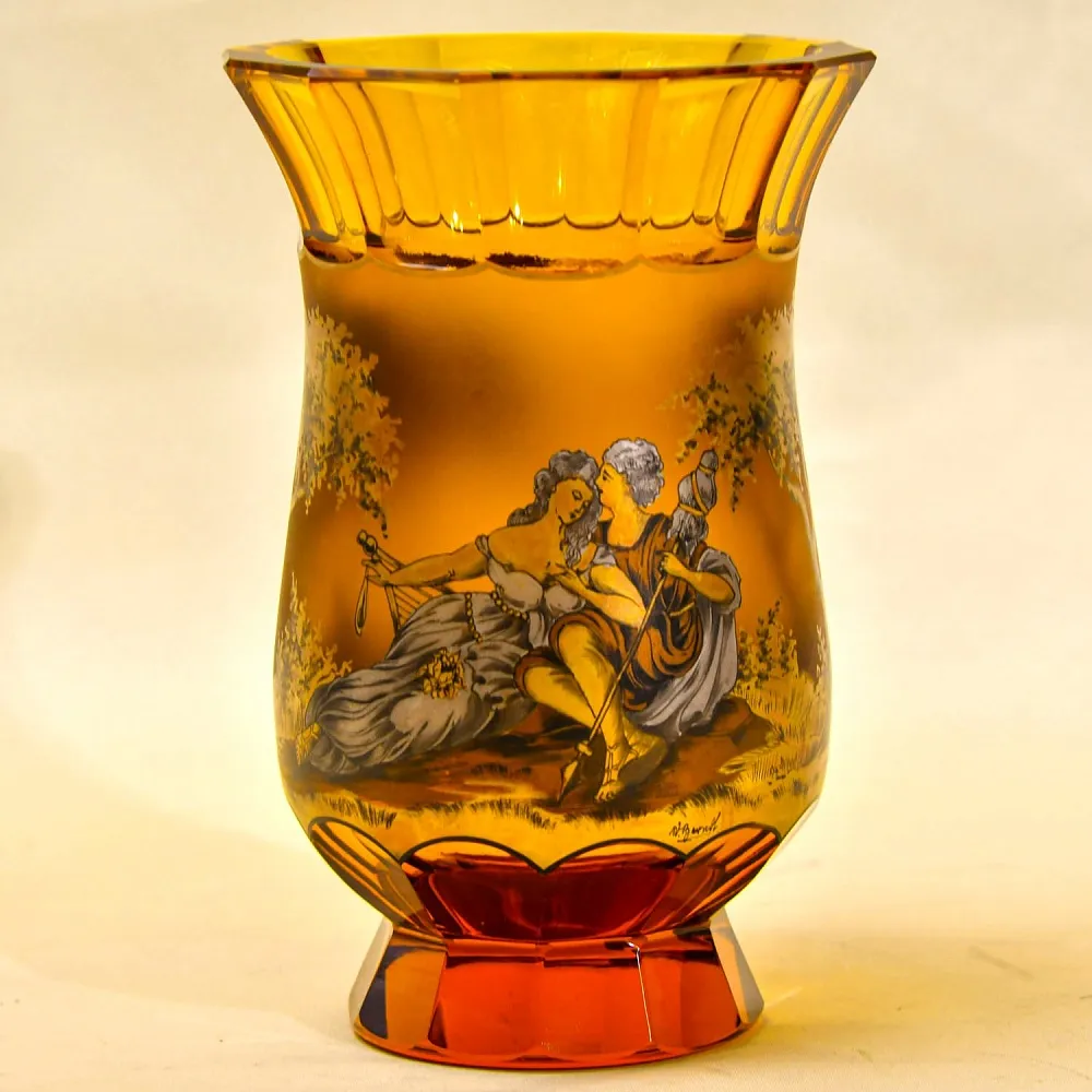 Авторская Коллекционная Ваза - Кубок «Свидание», Хрусталь OERTEL & Co, Богемия.