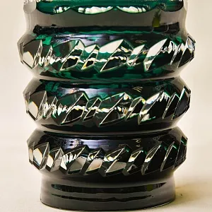 Винтажная Хрустальная Ваза зелёного цвета, VAL SAINT LAMBERT, Бельгия.