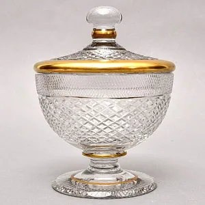 Винтажная Хрустальная Ваза с крышкой - Конфетница - Доза, SCHONBORNER, Германия 50-е гг.