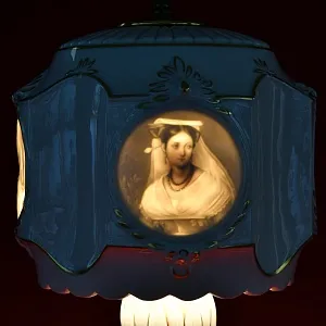 Фарфоровая Электрическая Лампа «ПОРТРЕТЫ», Литофания, Sitzendorf Германия.