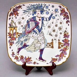  Коллекционная Тарелка - Настенное Блюдо «Времена года. Зима», Фарфор Hutschenreuther Германия - 1978 год.