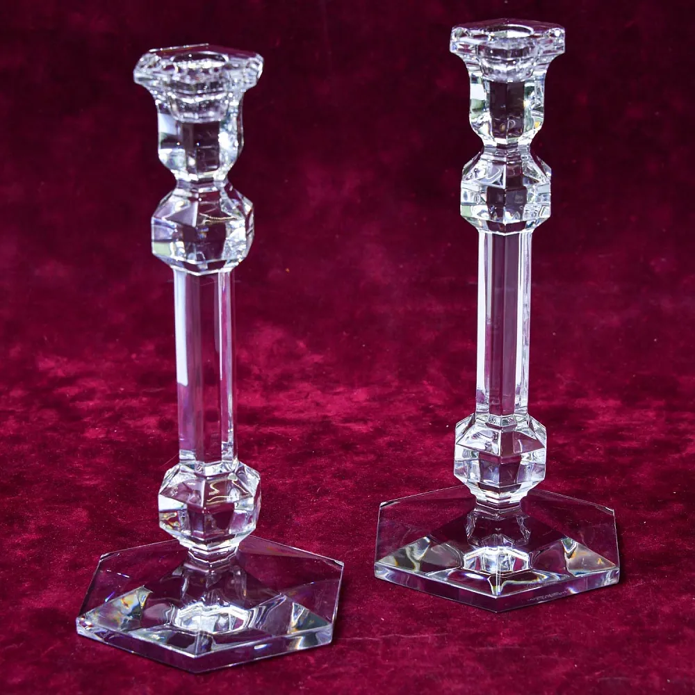 Два Хрустальных Подсвечника VAL SAINT LAMBERT Бельгия, 60 -е годы ХХ века.