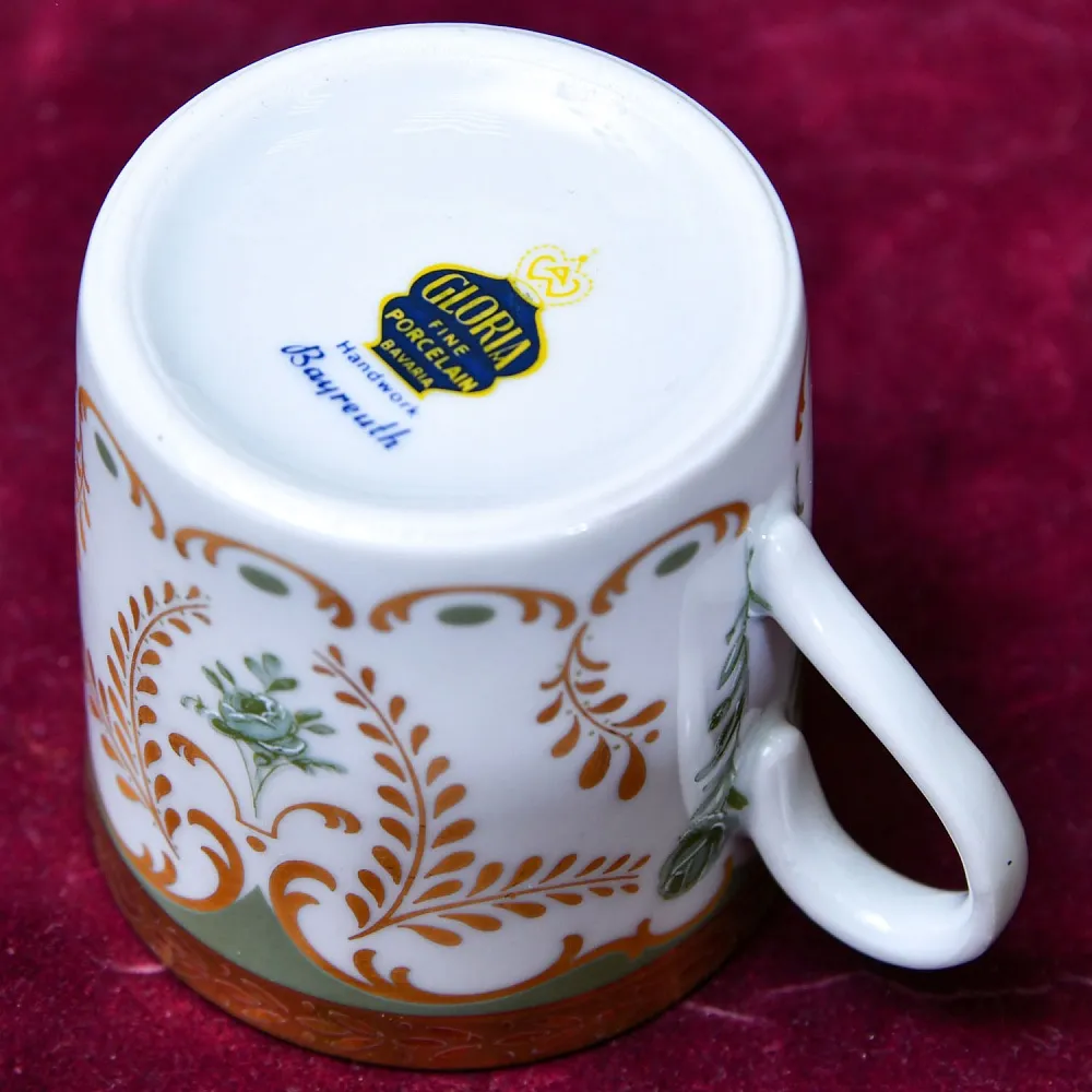 Коллекционная Кофейная Пара «Садовый орнамент», GLORIA Bayreuth, Германия 60гг.