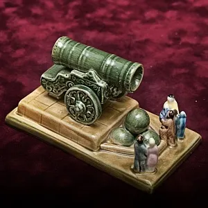 Миниатюрная Фаянсовая Композиции - Статуэтка «Царь-Пушка» СССР ЗиК Конаково -70 гг.