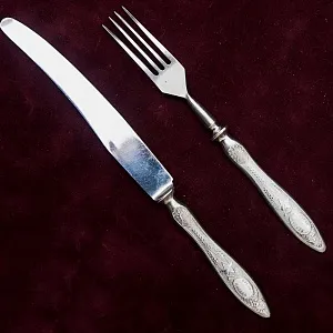 Редкость!!! Набор Столовые Ножи - Вилки «Серп и Молот» 6 пар, Нержавеющая сталь, СССР 50гг.