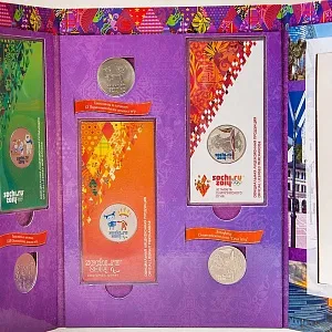 Альбом - Памятные монеты «XXII Олимпийские зимние игры в Сочи 2014», Россия.