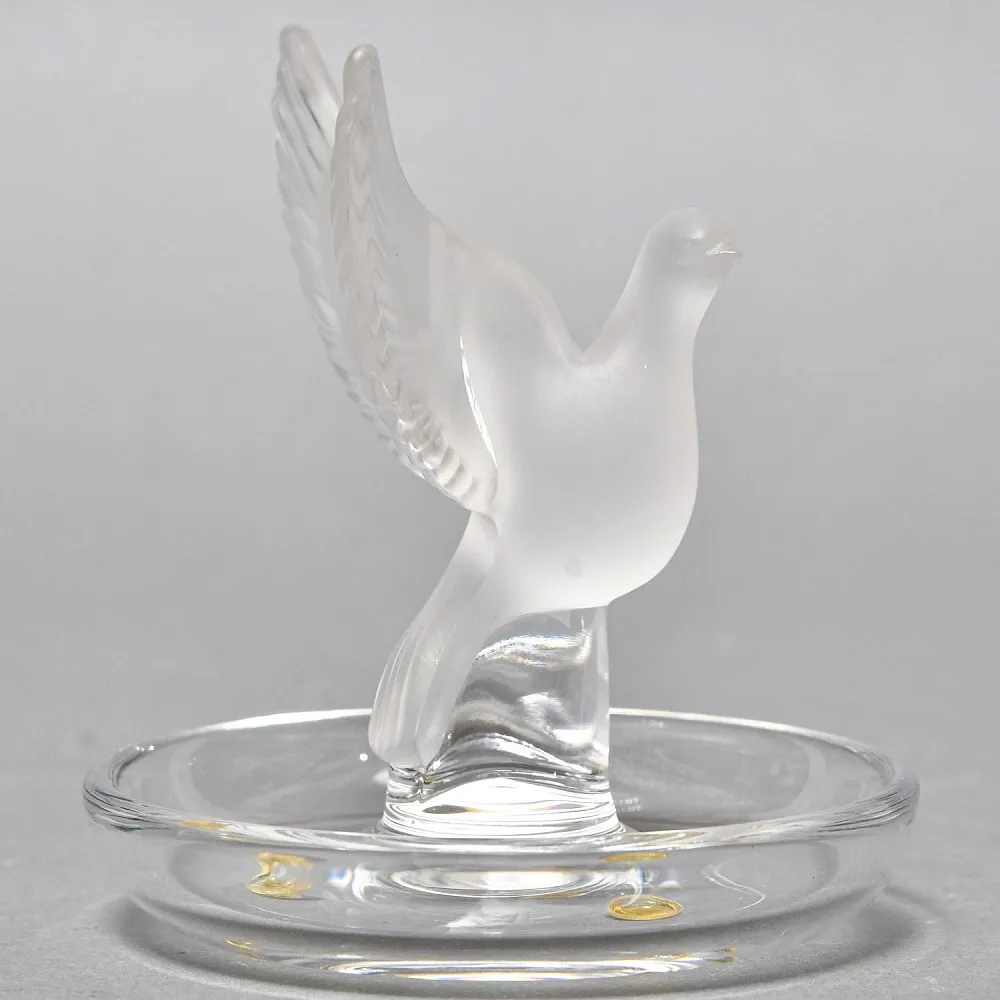Хрустальная Подставка «Голубь» для колец и украшений в стиле Арт Нуво, Lalique Франция. 