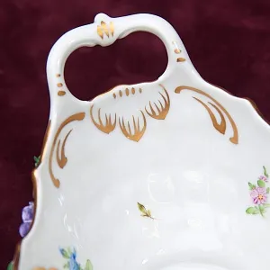 Фарфоровая Сухарница - Корзинка для выпечки - Вазочка - Конфетница «Цветение Лета» SP Dresden Германия