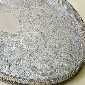 Винтажный Овальный Поднос с бортиком, Мелталл Silverplate, SHEFFIELD Англия.