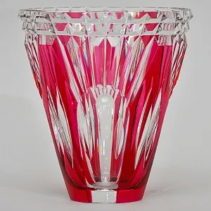 Ваза - Малиновый Хрусталь VAL SAINT LAMBERT Бельгия, середина ХХ века.