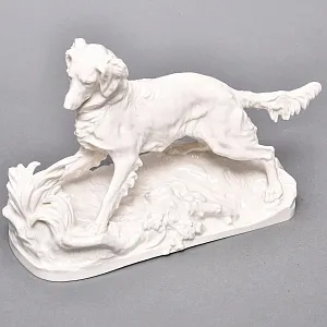 Коллекционная Фарфоровая статуэтка «Удивленная Собака. Сеттер», Nymphenburg Германия.