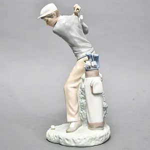 Редкая! Большая Коллекционная Фарфоровая статуэтка «Гольфист» Lladro, Испания.