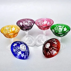 Редкость! Набор Хрустальных Фужеров для Мартини или Шампанского серия «Виноград», NACHTMANN Германия 60 гг. 