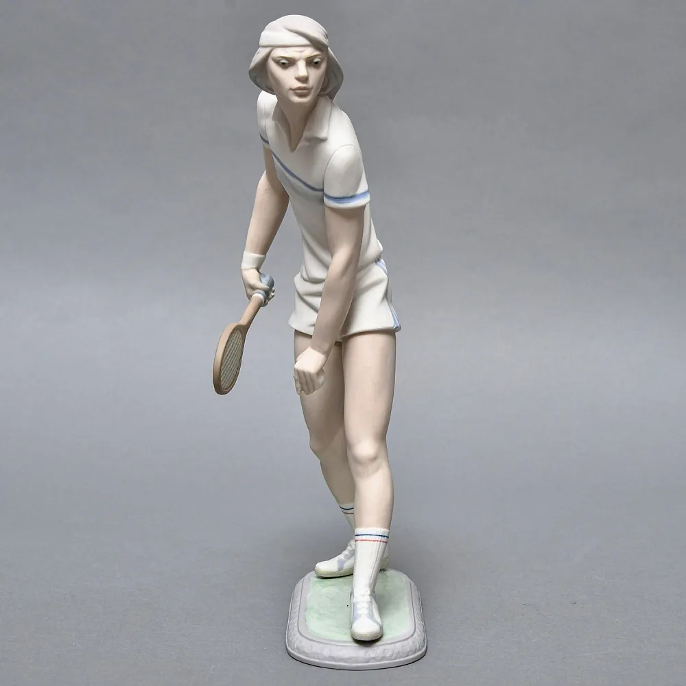Парные Фарфоровые статуэтки «Теннисистка и Теннисист», Lladro Испания, 1982 - 1987 годы. 