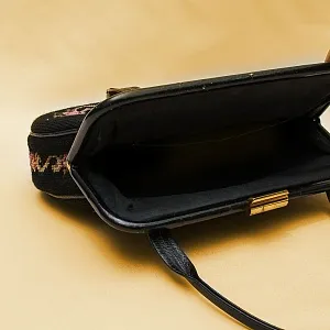 Винтажная Дамская Сумка из Тёмного Гобелена Западной Германии 60 -е годы ХХ века.