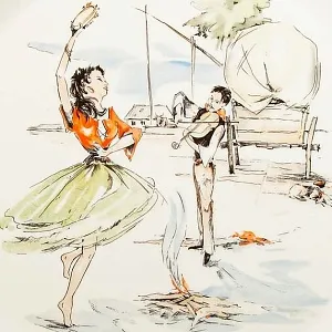 Коллекционное Сервировочное Блюдо - Тарелка «ТАРАНТЕЛЛА», Фарфор  KAISER Германия.