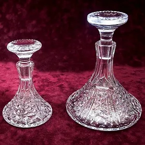 Хрустальный Набор для Бара - Два Графина - Декантера, Англия 50 -е годы ХХ века.